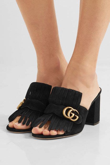 gucci mule black|gucci suede mules.